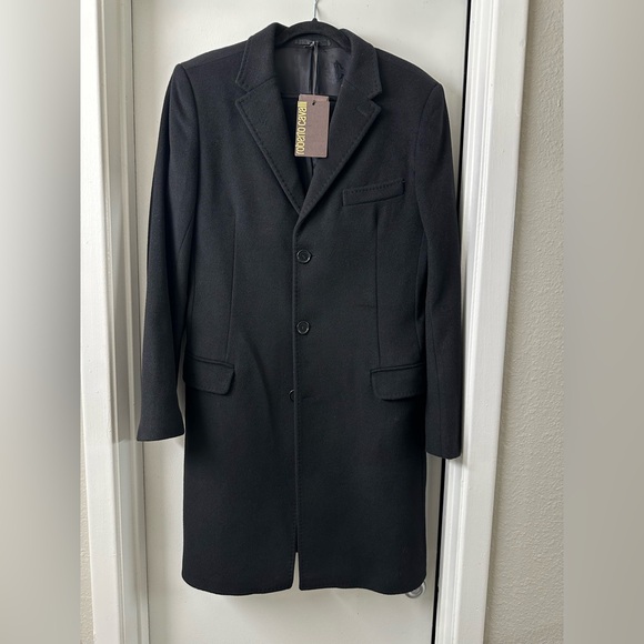 NWT $1430 Roberto Cavalli Elegant Black Coat Wool & Cashmere 48 38 Medium Italy - Picture 2 of 16